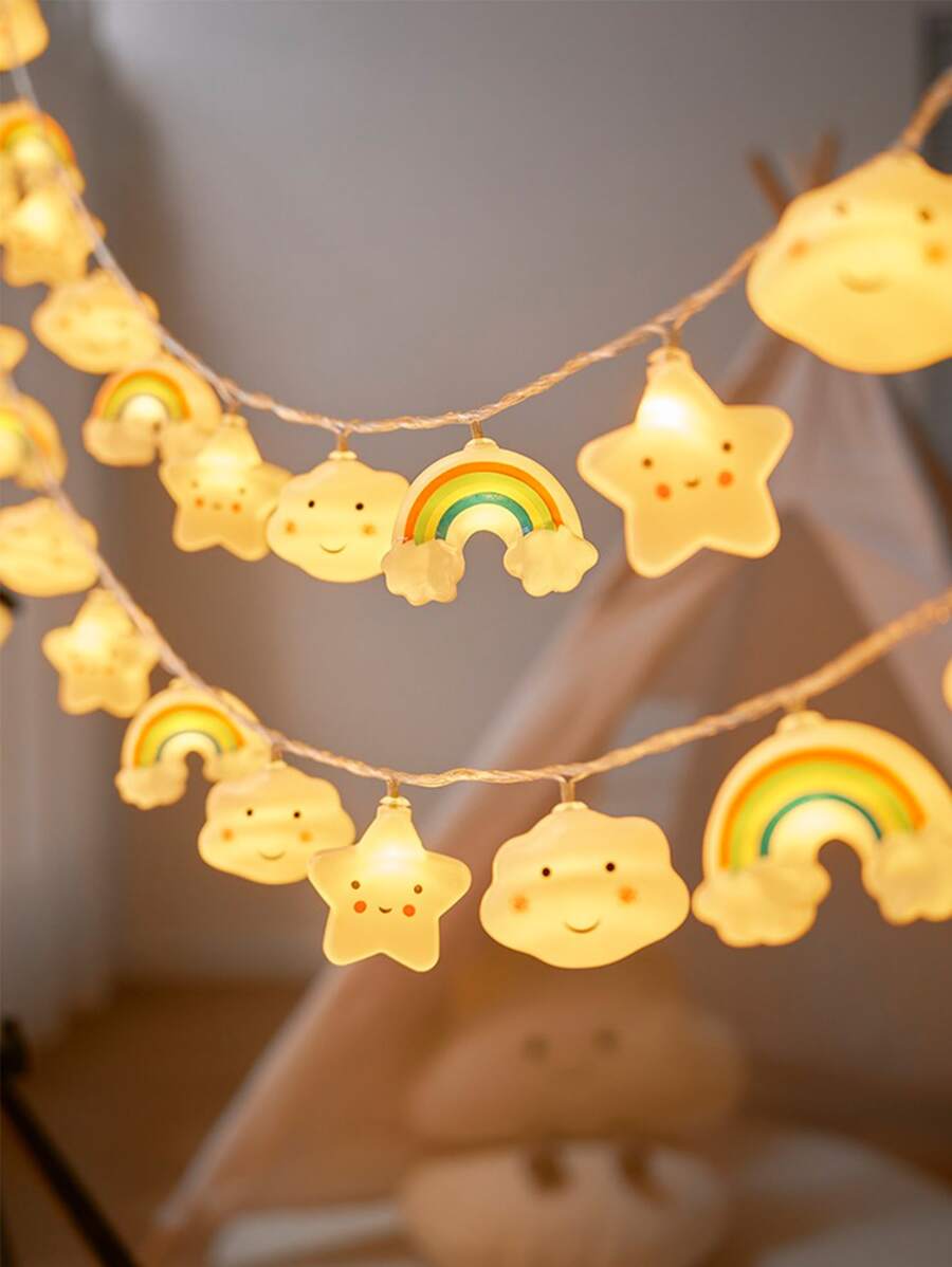 戶外帳篷燈籠細繩,LED防水野營,帶氛圍顏色,雲朵,和星空裝飾用品