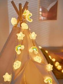 戶外帳篷燈籠細繩,LED防水野營,帶氛圍顏色,雲朵,和星空裝飾用品