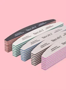 klimonla 10件套专业美甲打磨锉刀套装，半月形混合砂纸指甲锉，双面抛光，不掉砂，美甲用品，美甲工具，美甲艺术工具，返校季，美甲，美甲工具（适用于假指甲）