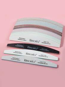 klimonla 10件套专业美甲打磨锉刀套装，半月形混合砂纸指甲锉，双面抛光，不掉砂，美甲用品，美甲工具，美甲艺术工具，返校季，美甲，美甲工具（适用于假指甲）