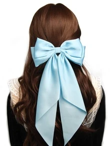 1 件天蓝色蝴蝶结丝带发夹，带牙齿和装饰发饰 - 藍色 - 查看 2