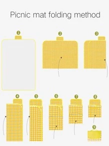 1pc Mocha Brown Plaid Picnic Mat, Foldable Family Picnic Blanket Made Of PET Material, Enjoy Outdoor Dining Without Worrying About Moisture - Mocha Brown - View 6