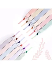 6pcs Dual Head Highlighters For Students, Morandi Color Light Series Marker Pens With Soft Tips For Emphasizing - Multicolor - View 2