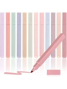 6pcs Dual Head Highlighters For Students, Morandi Color Light Series Marker Pens With Soft Tips For Emphasizing - Multicolor - View 3