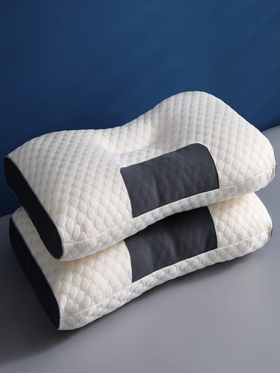 1 pieza Almohada tejido SPA de panal diseño soporte para el cuello de dormir con científico dividir ( embalar ) - Multicolor - Ver 1