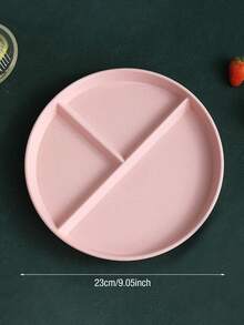 1 pieza irrompible trigo de plástico redondo Plato de cena ( Plato ) , , adecuado para niños , adultos - Rosa - Ver 3