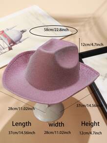 Pălărie Fedora solidă - Roz - Vizualizare 4