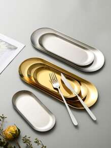 XIYIJIA 1 chiếc đĩa đựng nước sốt hình chữ nhật bằng thép không gỉ dùng cho sushi hoặc món tráng miệng, sử dụng tại nhà, nhà bếp, quà tặng Giáng sinh - Vàng - Xem 3