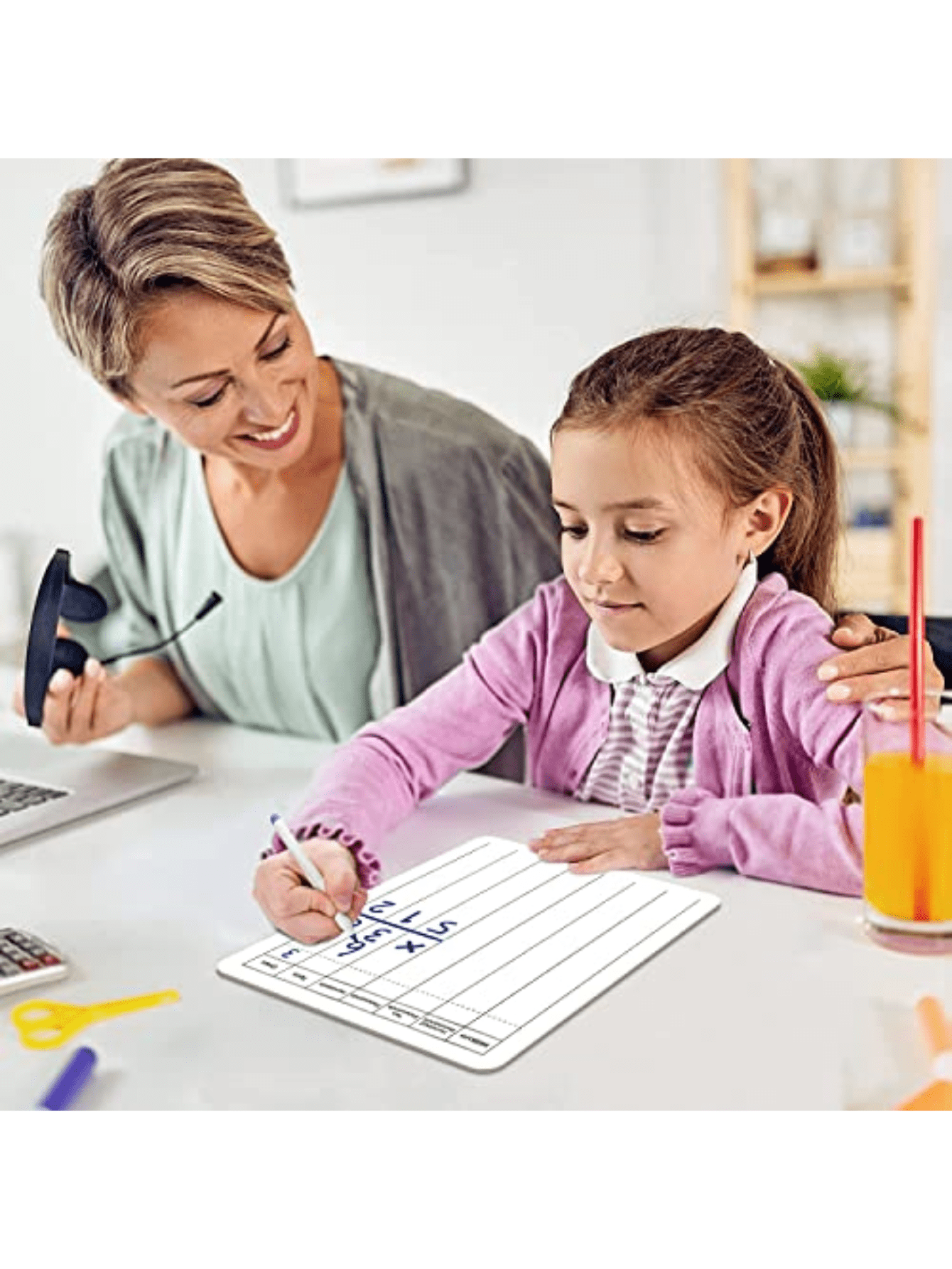 Math Student Mini Whiteboard With Dry Erase Marker, Double Sided Dry