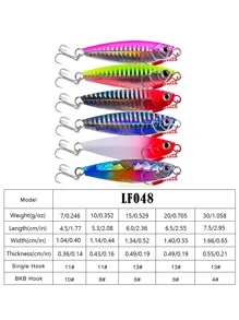 PRO BEROS 5 件套鱼饵套装，含铅鱼、铁板和鱼钩，适合慢速跳汰海水钓鱼