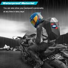Crelander Led Motorcycle Backpack,Laptop Backpack Rider Helmet Bag Programmable Shoulder Bag 3D Hard Shell Hiking Travel Riding Work Daypack For College School Travel Backpack Men Gifts School Bag Outdoor Men Gifts Present Valentines Gifts Rucksack Fathers Day Gifts Summer College Bag Halloween Gifts For Men Fall Christmas Scream Bag For Men Back To School Backpack - Black - View 6