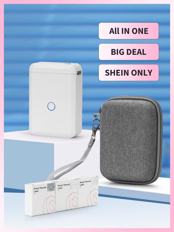 JADENS D110 Label Maker Machine with Tape&Extra 3 Rolls 12x40mm White