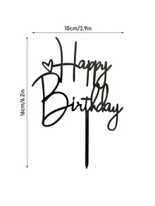 1 pieza Decoración para tarta de feliz cumpleaños. con estrella de cumpleaños Decoración de pastel feliz de cumpleaños Primeros de la torta negro feliz de cumpleaños Primeros de la torta - Negro - Ver 3