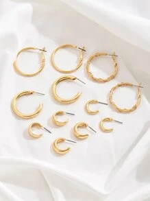 12入組小C形經典耳環套裝