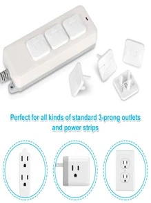 American Standard Socket Cover With Hidden Pull Handle To Prevent Baby From Touching And Protect Power Plugbaby Shower Family Decorations Gifts - White - View 2