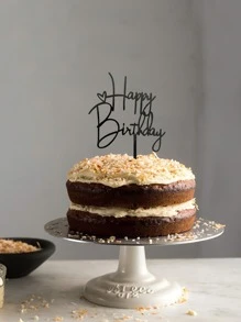 1 pieza Decoración para tarta de feliz cumpleaños. con estrella de cumpleaños Decoración de pastel feliz de cumpleaños Primeros de la torta negro feliz de cumpleaños Primeros de la torta - Negro - Ver 4