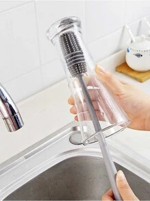 1入組熱塑性橡膠柔軟的刷帶長手柄適用於清潔杯子,瓶子, - 灰色 - 查看 6