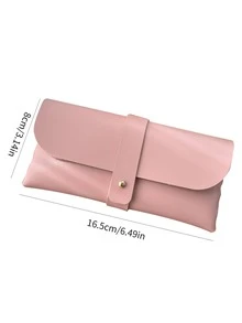 Leather Glasses Case With Clasp, Soft Sunglasses Case, Eyeglasses Box - Coral Pink - View 2