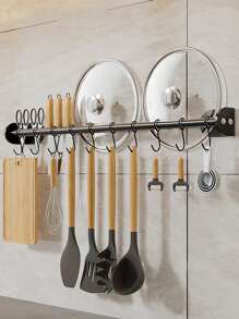 Gancho Estante montado en la pared Utensilio de cocina colgante almacenamiento estante para Cucharas , Espátulas con - Blanco - Ver 5