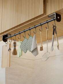 Gancho Estante montado en la pared Utensilio de cocina colgante almacenamiento estante para Cucharas , Espátulas con - Blanco - Ver 6