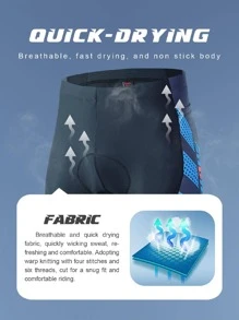 男士騎行短褲帶厚矽膠墊適合夏天,大碼,公路自行車騎術&運動褲一入組 - 藍色 - 查看 8