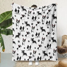 Black Dog Pattern Sofa Blanket For Office Nap And Home Use - Multicolor - View 4