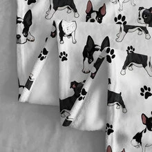 Black Dog Pattern Sofa Blanket For Office Nap And Home Use - Multicolor - View 5