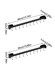 Gancho Estante montado en la pared Utensilio de cocina colgante almacenamiento estante para Cucharas , Espátulas con - Blanco - Ver 8