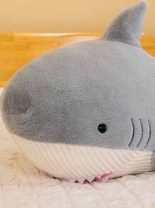 長毛絨鯊魚毛絨玩具禮品適用於節日,派對,同學團圓 - 灰色 - 查看 3