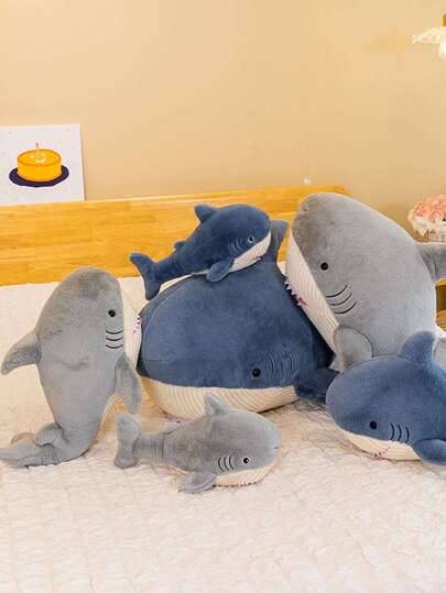 長毛絨鯊魚毛絨玩具禮品適用於節日,派對,同學團圓