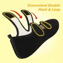 Extremely Soft Slippers - Unisex Wide-Fit Design, Adjustable Strap, Lightweight & Comfortable, Rubber Non-Slip Sole, Perfect Sock-Like Slippers For Indoor & Outdoor Wear - Black - View 3