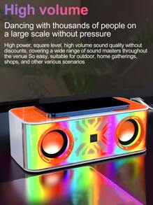 Multicolor Portable Wireless Speaker - Orange - View 3