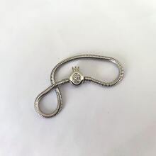 1pc European & American Style Stainless Steel Crown Decor Bracelet With Simple Design, And Versatile For Women's Diy Jewelry - crown clasp bracelet - View 2