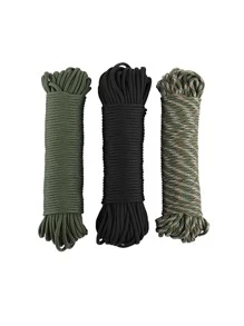 7-Core 4mm Outdoor Multi-Functional Climbing Parachute Cord, Parachute Cord, Rescue Equipment Safety Rope For Paratrooper, 31m, For Camping And Hiking Activities Camping Stuff - Black - View 1