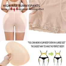 高腰身體雕刻腹部壓縮內衣適用於後發貨帶提臀,腹部控制和腰減肥 - 杏色 - 查看 2