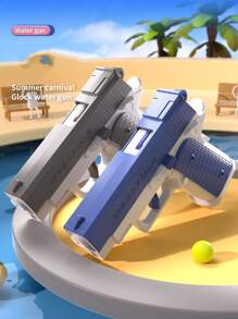 Manual Water Gun Toy For Boys, Summer Beach Mini Water Pistol - Blue - View 3