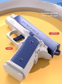 Manual Water Gun Toy For Boys, Summer Beach Mini Water Pistol - Blue - View 7
