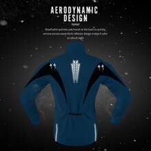 Waterproof Fleece Warm Cycling Jacket For Men, Windproof Thickened Bike Coat - Blue - View 6