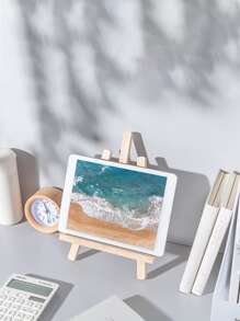 1入組手機和平板電腦支架,木頭設計,ins風格,桌子裝飾用品,可折疊迷你支架適用於iPad,藝術品 - 原木色 - 查看 4