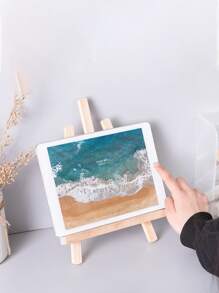 1入組手機和平板電腦支架,木頭設計,ins風格,桌子裝飾用品,可折疊迷你支架適用於iPad,藝術品 - 原木色 - 查看 9