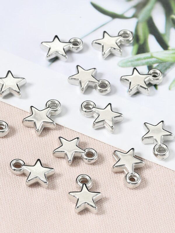 100pcs Fashionable Ccb Star And Pentagram Pendants For Making Diy Necklace, Bracelet