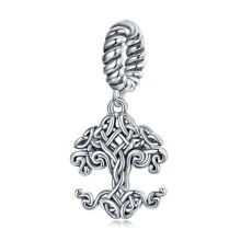 WOSTU 1入組復古925純銀生命之樹吊墜復古珠子適合原始DIY手環項鍊S925珠寶製作