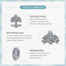 WOSTU 1入組復古925純銀生命之樹吊墜復古珠子適合原始DIY手環項鍊S925珠寶製作