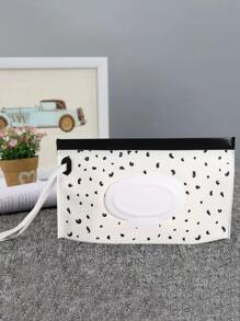 1pc Letter Graphic Tissue Storage Bag For Home Kitchen Bedroom Living Room Dining Room, Home Decoration Accessories, Decorative Box,Women Wedding Gift,Summer Travel Holiday Festival Must-Have - Black and White - View 1