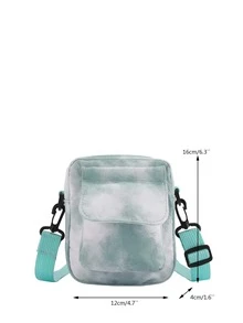 迷你時尚撞色單肩包斜挎包單肩包返校書包適用於中學學生 - 彩色 - 查看 3