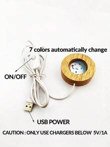 3D激光雕刻鯨魚水晶球裝飾物帶彩色LED燈 - 無色 - 查看 2