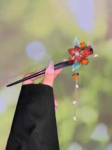 مشبك الشعر - احمر وردي اللون - مشاهدة 3