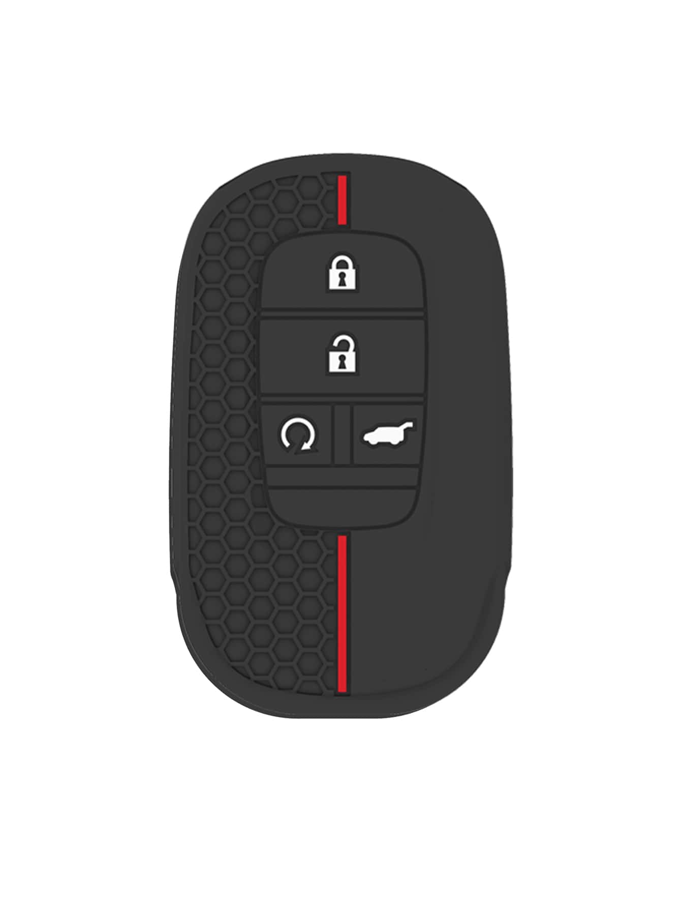 1入黑色矽膠無鑰匙遙控鑰匙套,適用於本田civic Inspire Cr-v Hr-v Ur-v Integral Accord Zr-v 2022,2023,4按鈕 - 黑色 - 查看 1