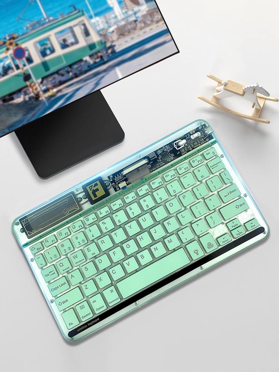 Green WiFi Portable Rechargeable Wireless Keyboard - Green - View 1