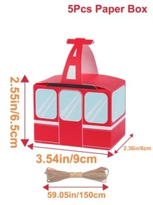 5pcs/set Cable Car Fun Blind Box & Fine Cordage, Decorative Banners For Birthday Holiday Party, Gift Wrapping Supplies Paper Gift Box Candy Box - Multicolor - View 3